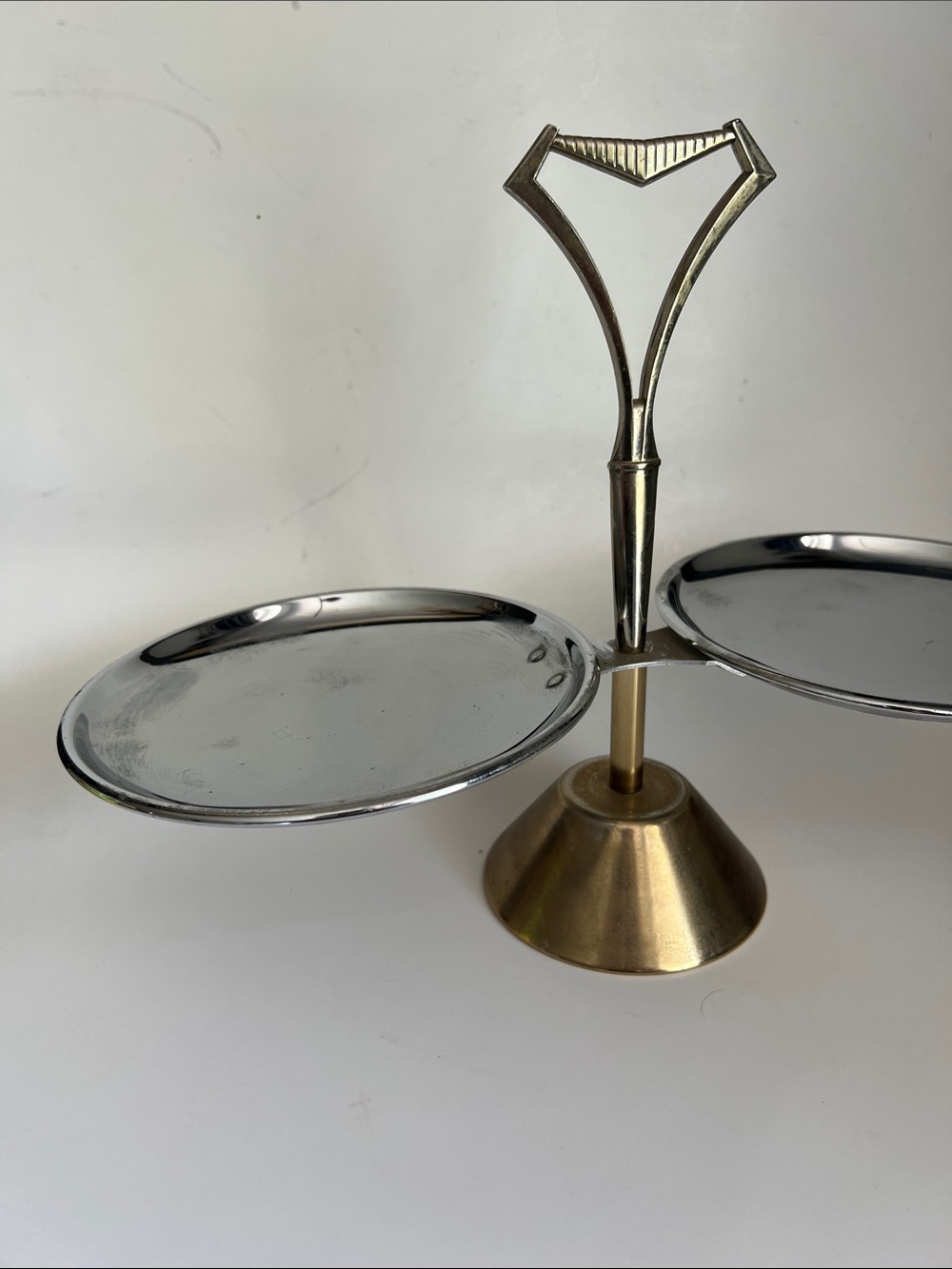 Mid century modern dual dish serving ware